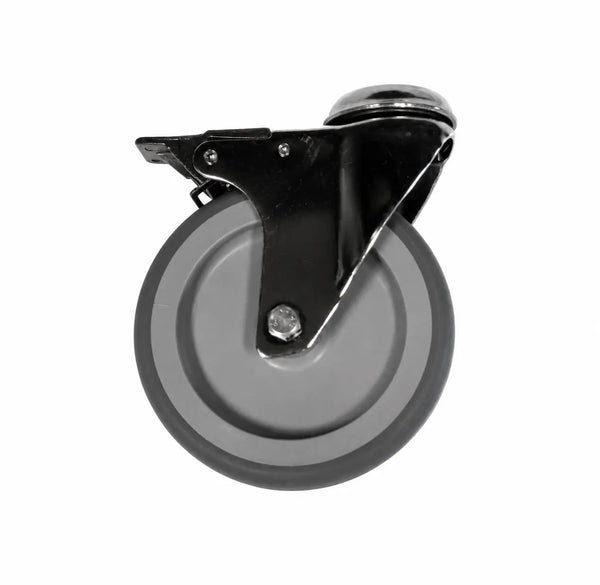 Ø125MM RUSTFRITT HJUL MED BREMS
