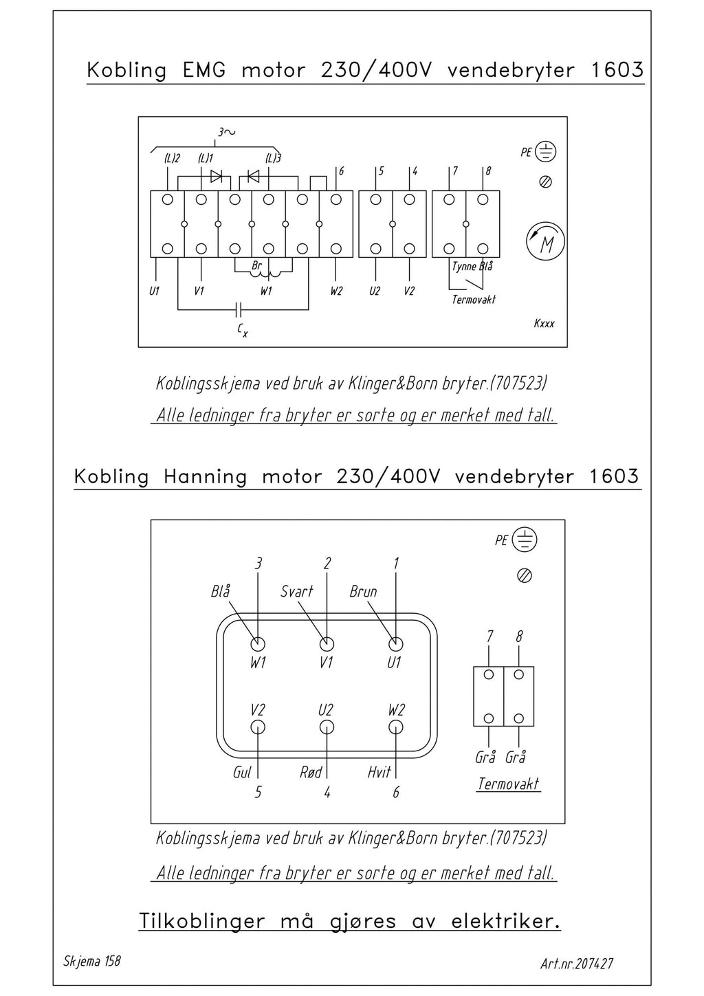 Vendebryter 230/400V