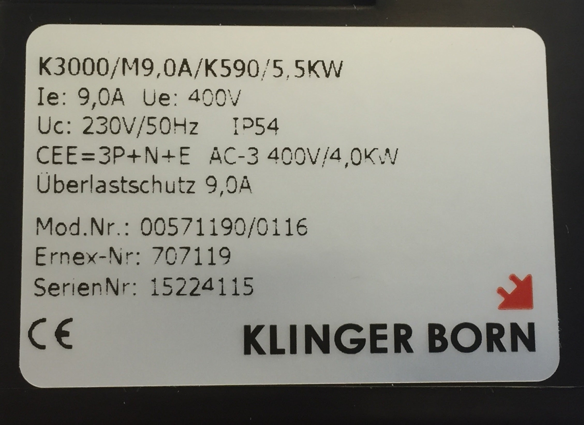 Bryter 400V/3   3,6 kW