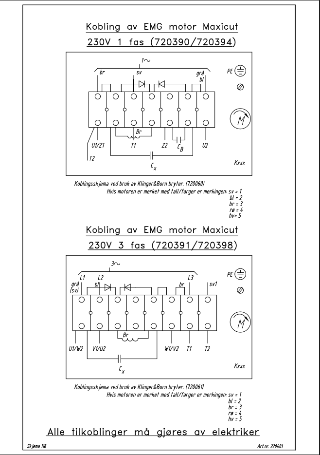 Motor 230V/1  2kW  med motorbrakett